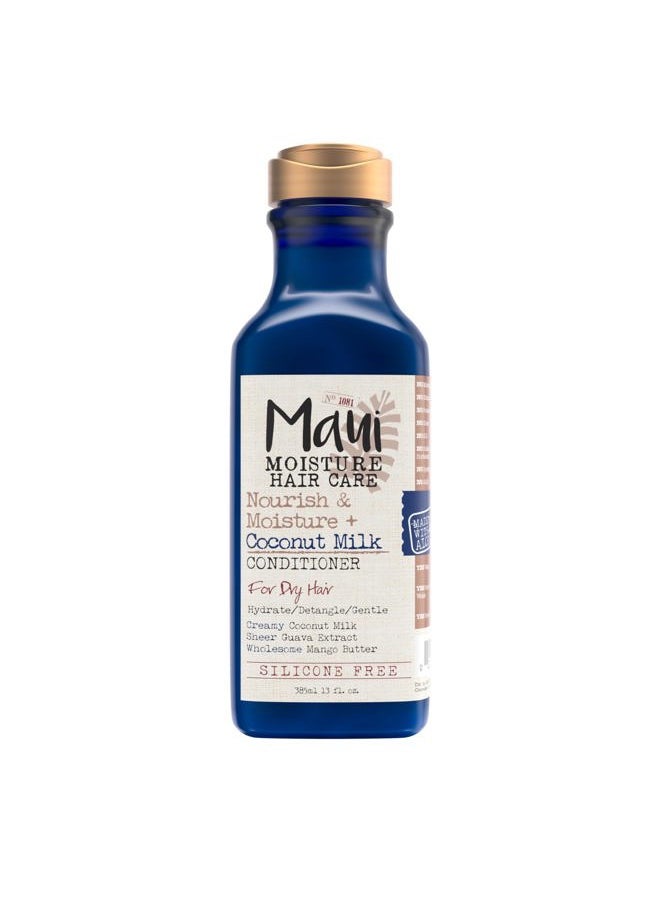 MAUI MOISTURE Nourish & Moisture + Coconut Milk Conditioner to Hydrate and Detangle Curly Hair, Lightweight Daily Moisturizing Conditioner, Vegan, Silicone & Paraben-Free, 13 fl oz  - Image 1