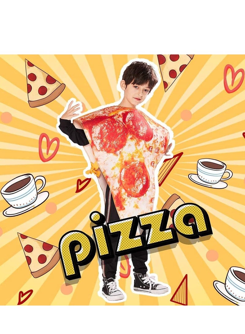 Captaintech Funny Pizza Costume Set Kids Slice  Boys Girls Food Onesie Teens Photo Booth Props Party Favors Accessories One Size - Image 3