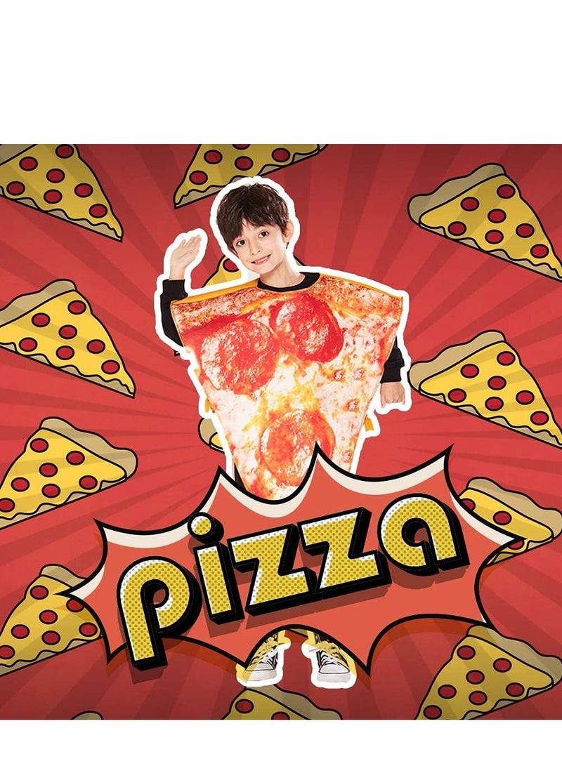 Captaintech Funny Pizza Costume Set Kids Slice  Boys Girls Food Onesie Teens Photo Booth Props Party Favors Accessories One Size - Image 4