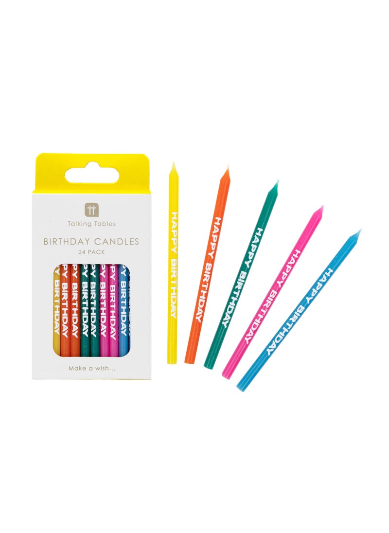 Talking Tables Multi-Coloured Happy Birthday Candles - 24pack  - Image 3