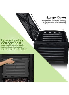 Generic Garden Compost Bin, Large Capacity Outdoor Waste Bins, Made By 90% Recycled Plastic, 80 Gallon300 L, Easy Assembling, Fast Creation Of Fertile Soil, Black  - Image 5
