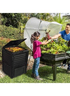 Generic Garden Compost Bin, Large Capacity Outdoor Waste Bins, Made By 90% Recycled Plastic, 80 Gallon300 L, Easy Assembling, Fast Creation Of Fertile Soil, Black  - Image 2