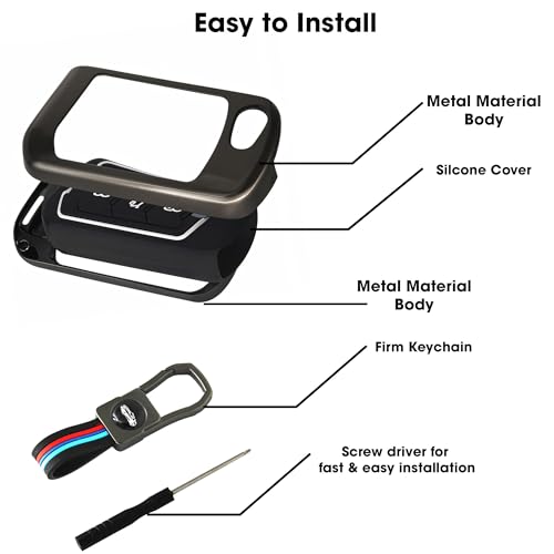 OTO2EYE Premium Metal Key Cover Compitable for Compatible with Mahindra Scorpio Classic | Scorpio N, Marazzo | XUV 300, XUV 700 | XUV 400 EV | Bolero | Thar | TUV 3 Button Flip Key - Image 4