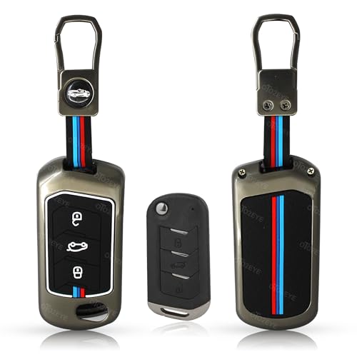 OTO2EYE Premium Metal Key Cover Compitable for Compatible with Mahindra Scorpio Classic | Scorpio N, Marazzo | XUV 300, XUV 700 | XUV 400 EV | Bolero | Thar | TUV 3 Button Flip Key - Image 1