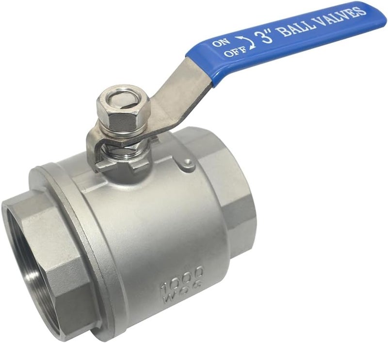 DAN SPEED 3" NPT Female 316 Stainless Steel Full Port Ball Valve Vinyl Handle WOG1000 (3 inch) - Image 1