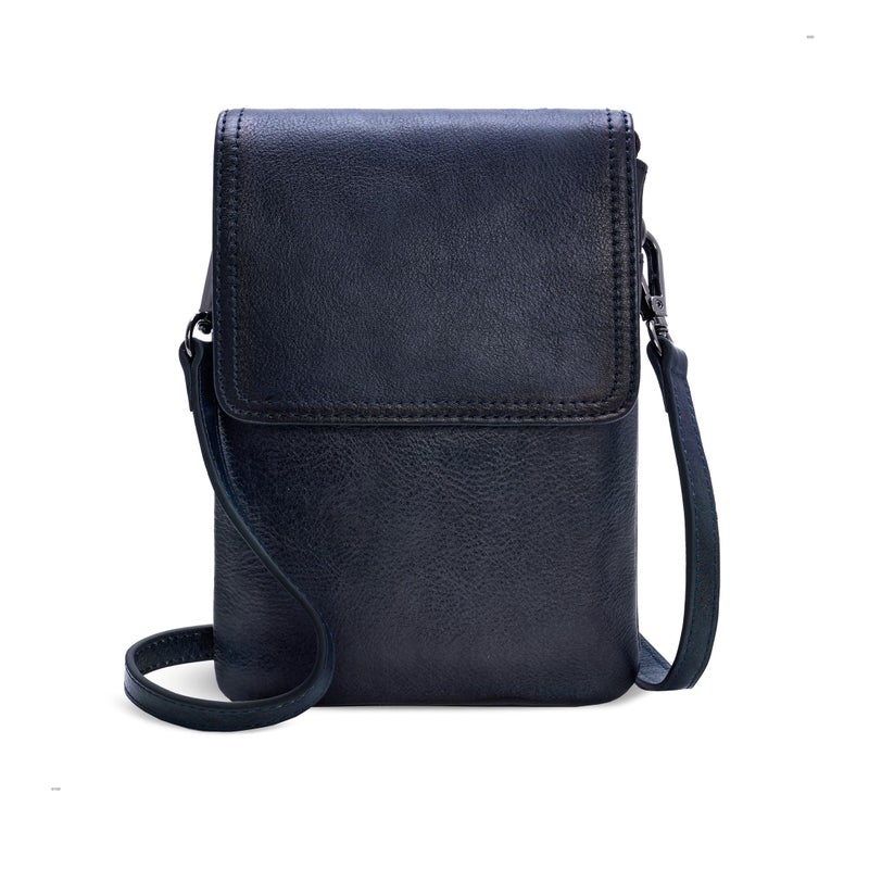 Iswee Leather Small Crossbody Bags for Women Purses and Handbags Cell Phone Purse with RFID Blocking Card Slots and Adjustable Crossbody Strap(Navy Blue) - Image 1