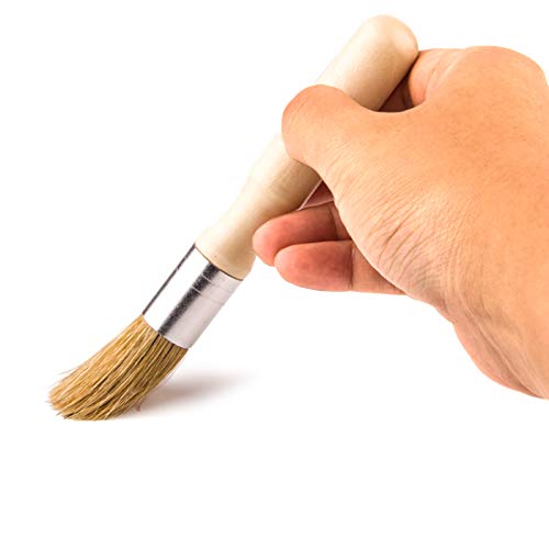 VENCINK Glue Brush for Bookbinding, VENCINK Natural Bristle Wood Handle Round Wax Paint Small Brush for Little Crafts Project - Image 2