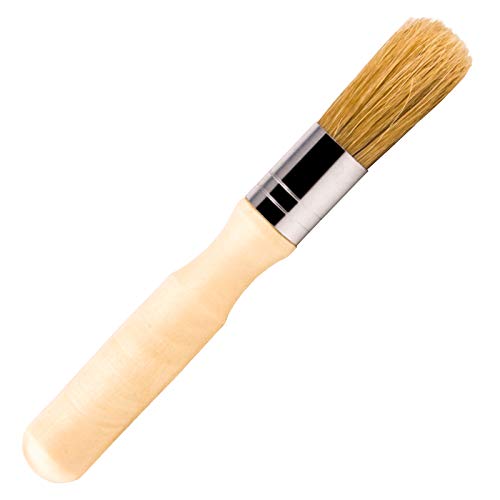 VENCINK Glue Brush for Bookbinding, VENCINK Natural Bristle Wood Handle Round Wax Paint Small Brush for Little Crafts Project - Image 1
