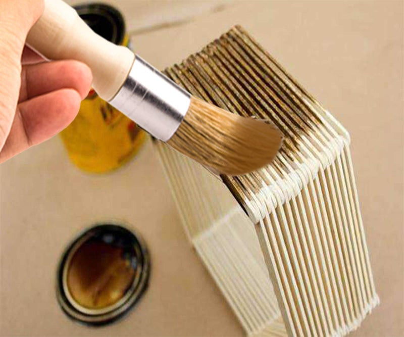 VENCINK Glue Brush for Bookbinding, VENCINK Natural Bristle Wood Handle Round Wax Paint Small Brush for Little Crafts Project - Image 5