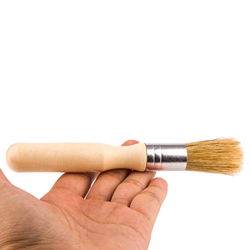 VENCINK Glue Brush for Bookbinding, VENCINK Natural Bristle Wood Handle Round Wax Paint Small Brush for Little Crafts Project - Image 3
