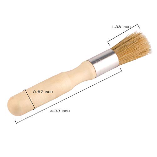 VENCINK Glue Brush for Bookbinding, VENCINK Natural Bristle Wood Handle Round Wax Paint Small Brush for Little Crafts Project - Image 4