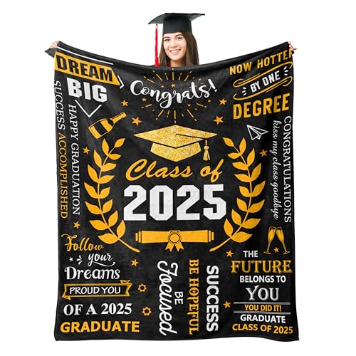 Ryubein Graduation Gifts Blanket 50" X 60", 2025 Graduation Gifts for Her Him, High School/College/Masters Degree Graduate Gifts, Class of 2025 Graduate Gifts Ideas - Image 1