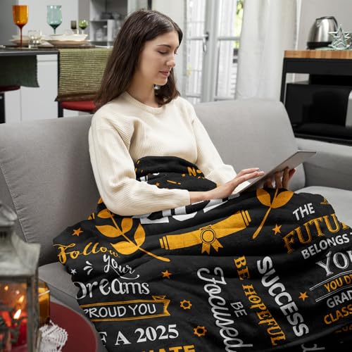 Ryubein Graduation Gifts Blanket 50" X 60", 2025 Graduation Gifts for Her Him, High School/College/Masters Degree Graduate Gifts, Class of 2025 Graduate Gifts Ideas - Image 3