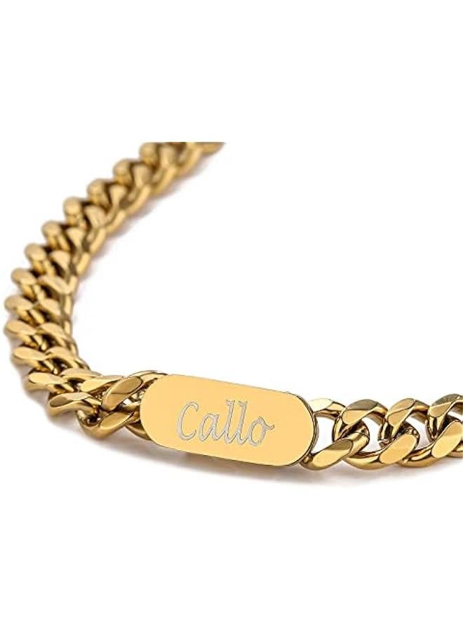 Arabest Custom Name Necklace, Stainless Steel Cuban Link Chain 6.5mm 16-24 Inches Personalized Jewelry Birthday,Easter Gifts for Kids Boys Men Teens - Image 4