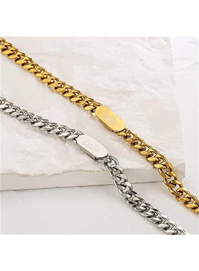 Arabest Custom Name Necklace, Stainless Steel Cuban Link Chain 6.5mm 16-24 Inches Personalized Jewelry Birthday,Easter Gifts for Kids Boys Men Teens - Image 5