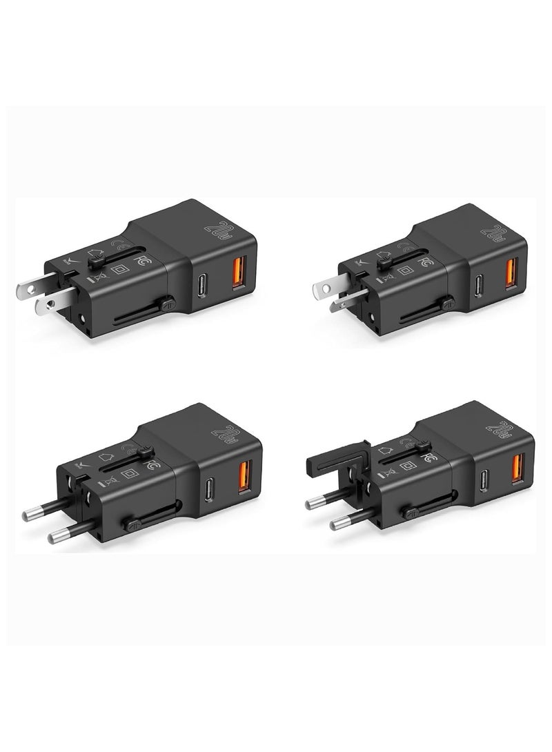International Travel Adapter Power Adapter with1 USB QC 3.0 Port and 1 PD 20W Fast Charger  - Image 1