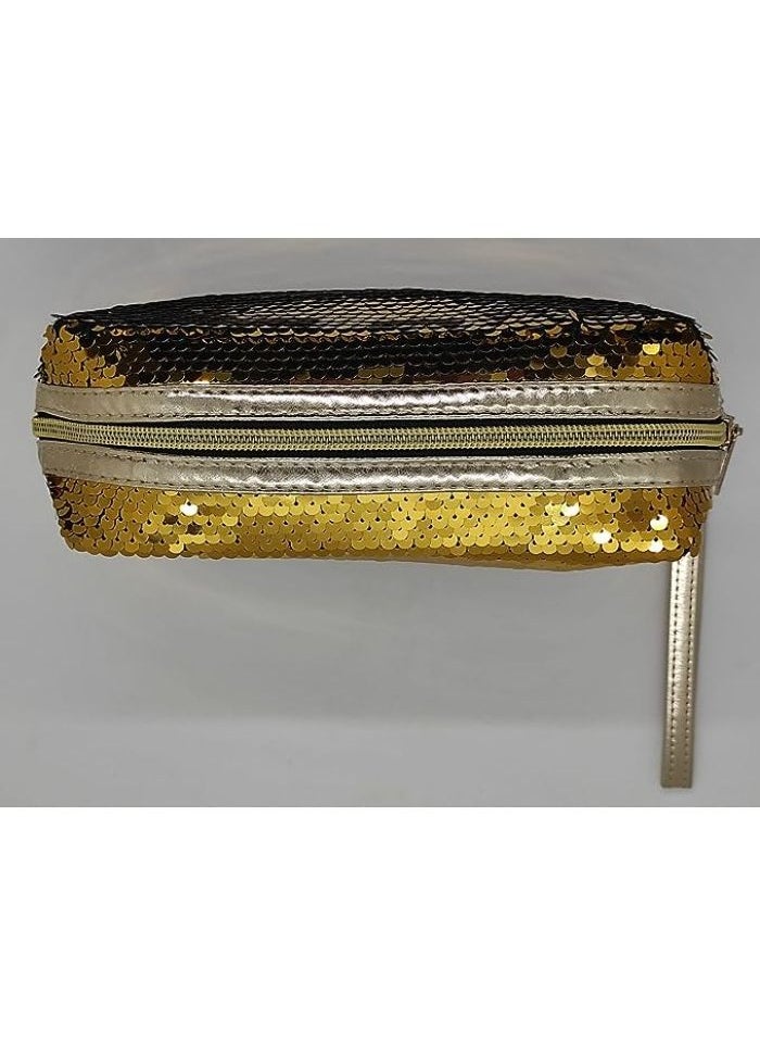Generic - Sequin Pencil Case, Multifunctional Stationery Bag, Fashion Pencil Case with Zipper for Girls Students (Gold) - Image 1