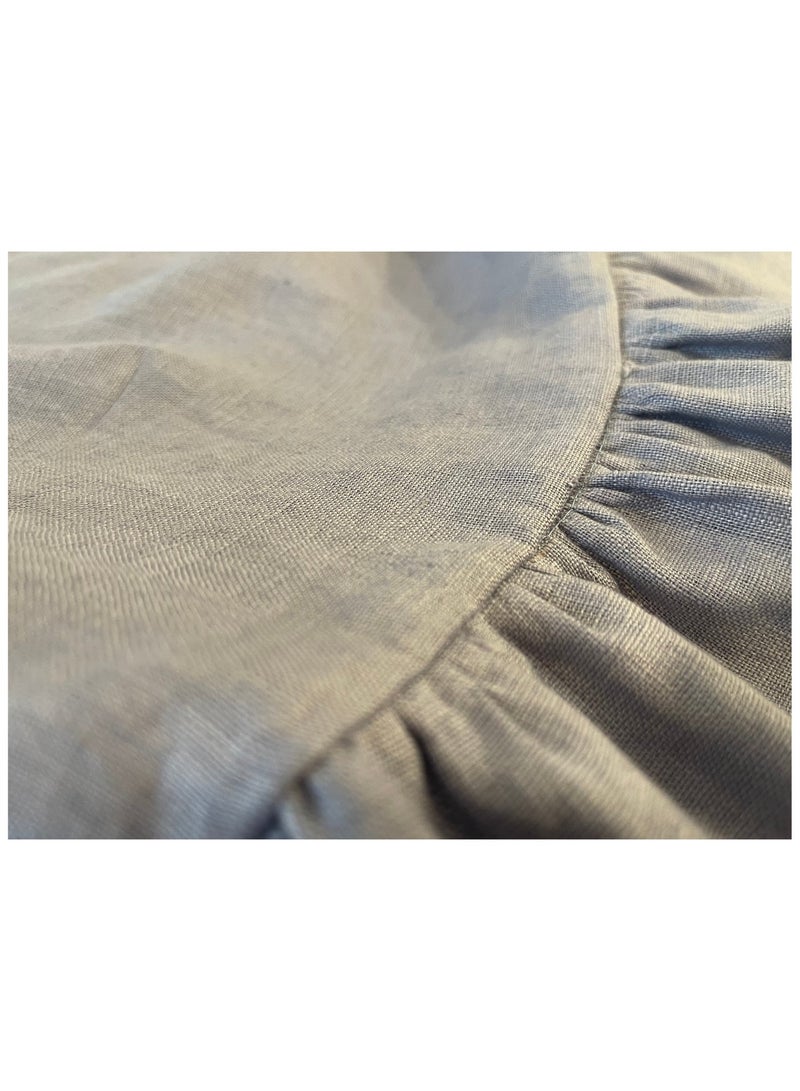 SOLOBUY Dress, Belgium Europe Linen 100%, Maxi, Sleeves Short, Loose Fit 1 Piece - Image 2