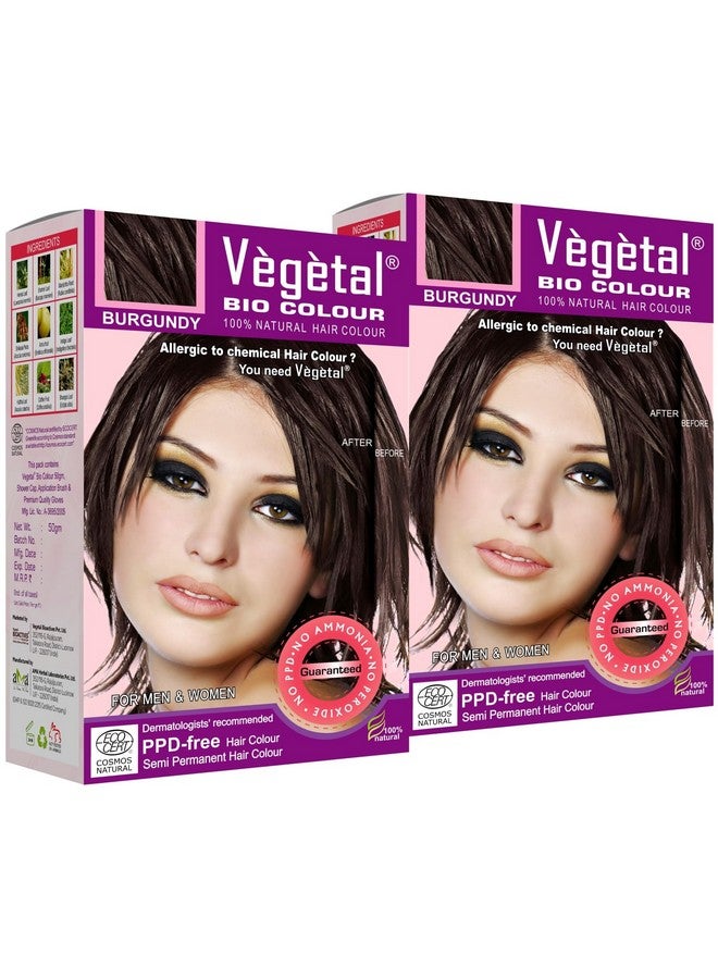 Vegetal Bio Colour, 50G, Pack Of 2, Burgundy - Image 1