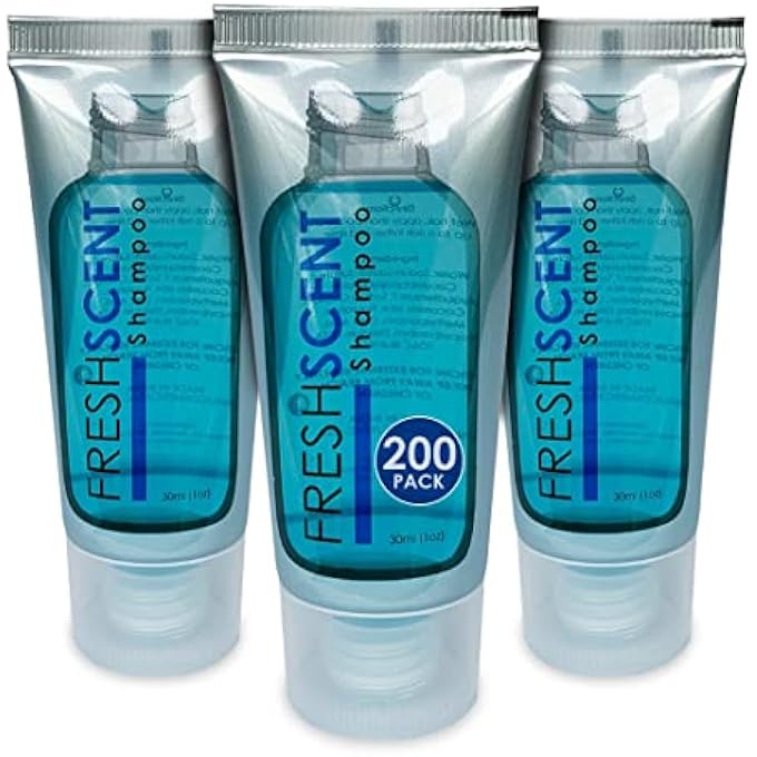 Freshscent Shampoo 1oz (Case of 200 tubes) Hotel Travel Size, Bulk Amenities and Toiletries for Hospitality