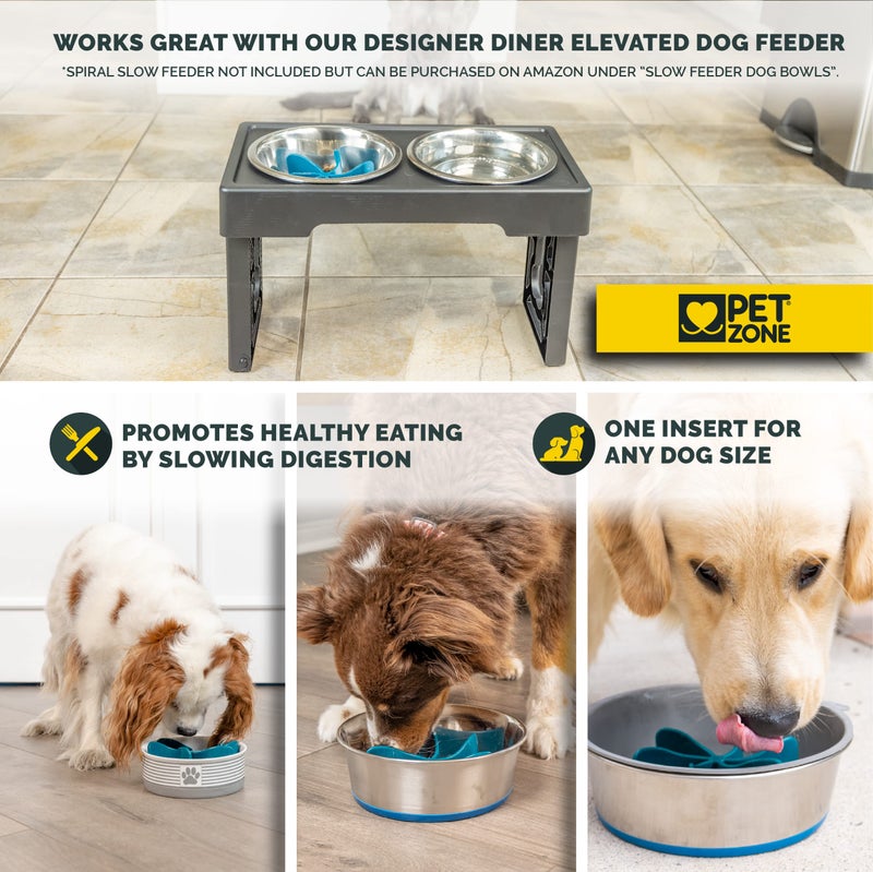 Pet Zone Designer Diner Bundle Adjustable Elevated Dog Bowls for Large Dogs, Medium and Small - Raised Dog Bowl Stand, Bowls for Food and Water Stainless Steel, 3 Heights, 2.75, 8", & 12'' - Image 5