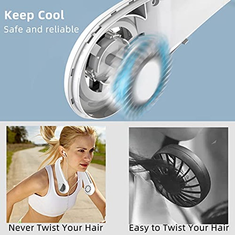 ALKAYAN Portable Hanging Neck Fan Air Conditioner with Speed Adjustable USB Rechargeable Headphone Design Hand Free Wearable For Office,Travel,Sports Carry,Outdoor Activities - Image 3