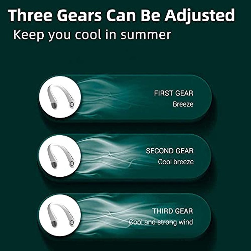 ALKAYAN Portable Hanging Neck Fan Air Conditioner with Speed Adjustable USB Rechargeable Headphone Design Hand Free Wearable For Office,Travel,Sports Carry,Outdoor Activities - Image 2