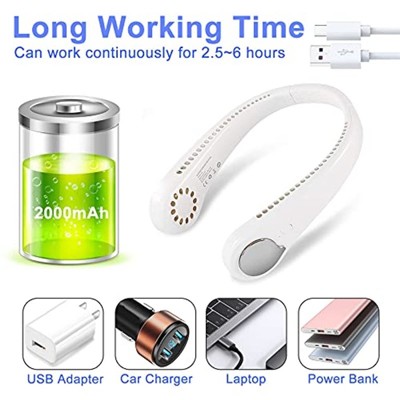 ALKAYAN Portable Hanging Neck Fan Air Conditioner with Speed Adjustable USB Rechargeable Headphone Design Hand Free Wearable For Office,Travel,Sports Carry,Outdoor Activities - Image 5