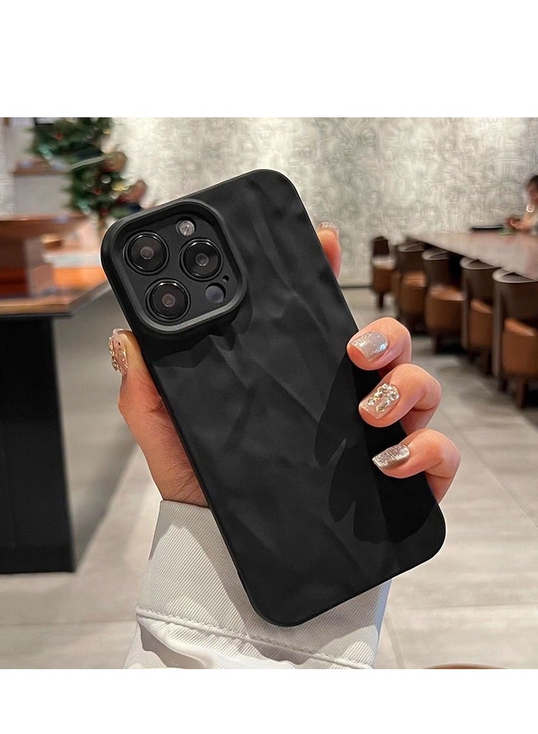 غطاء رخامي أسود غير لامع لهاتف iPhone 16 Pro - تصميم محكم، مقاوم للصدمات، ومضاد لبصمات الأصابع - Image 1