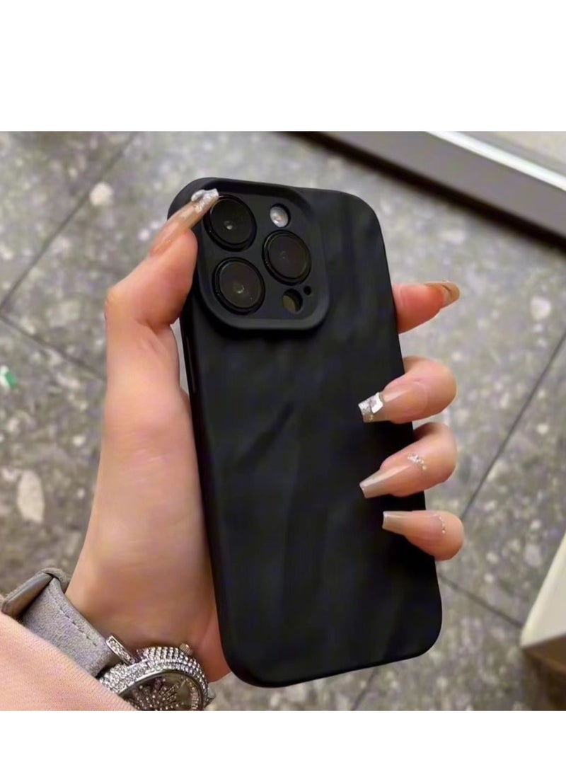 غطاء رخامي أسود غير لامع لهاتف iPhone 16 Pro - تصميم محكم، مقاوم للصدمات، ومضاد لبصمات الأصابع - Image 2