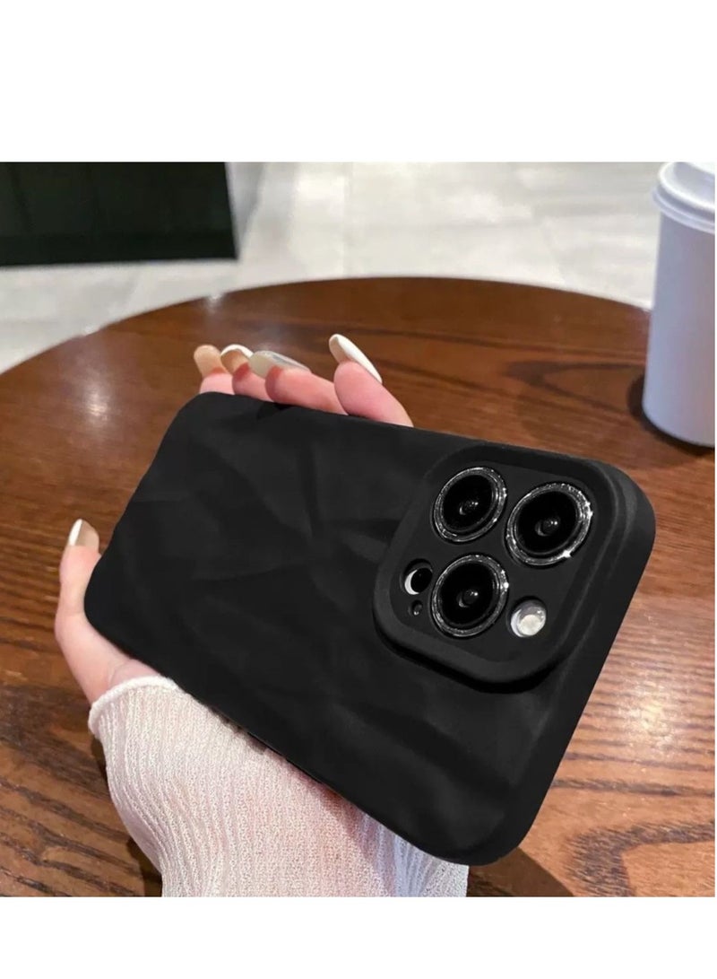 غطاء رخامي أسود غير لامع لهاتف iPhone 16 Pro - تصميم محكم، مقاوم للصدمات، ومضاد لبصمات الأصابع - Image 3