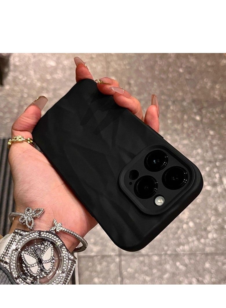 غطاء رخامي أسود غير لامع لهاتف iPhone 16 Pro - تصميم محكم، مقاوم للصدمات، ومضاد لبصمات الأصابع - Image 4