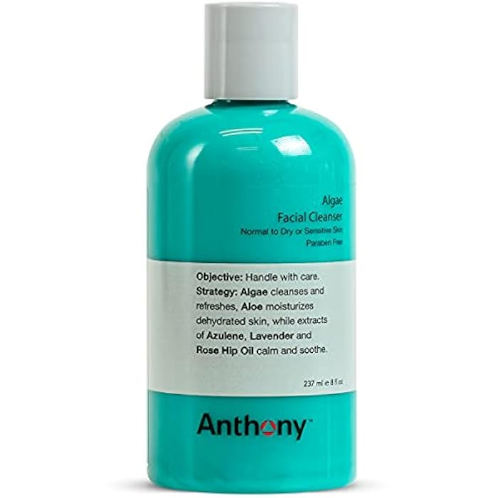 Anthony Algae Facial Cleanser, 8 Fl Oz. Contains Algae, Aloe Vera, Azulene, Lavender and Rose Hip Oil, Cleanses and Refreshes, Moisturizes and Hydrates, Calms and Soothes Your Skin. - Image 1