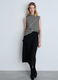 MANGO Striped Perkins-Neck Blouse  - Image 4