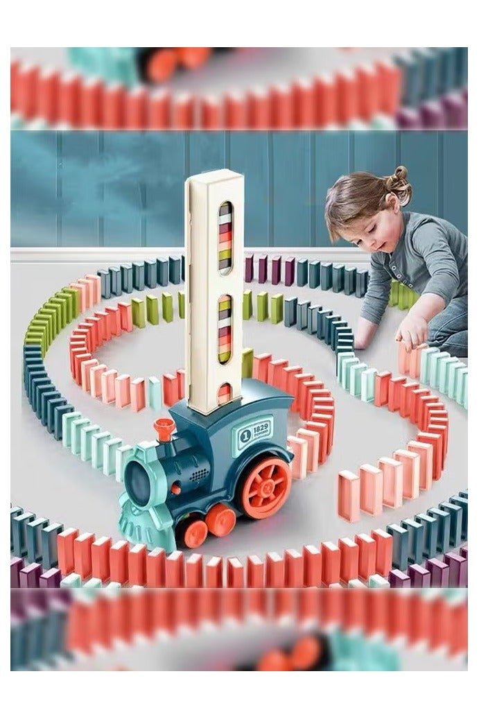 Automatic Domino Train Toy Set With 120pcs Domino Blocks For Kids Boys And Girls - Image 1