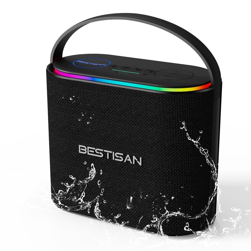 BESTISAN Bluetooth Speakers 2.1CH with 90W Max & 50W Subwoofer, Stereo Loud Sound, 7 RGB Lights, 15H Playtime, Hands-Free Calling, TWS, Portable for Outdoor Party, Camping, Travel, Garage, Workshop - Image 1