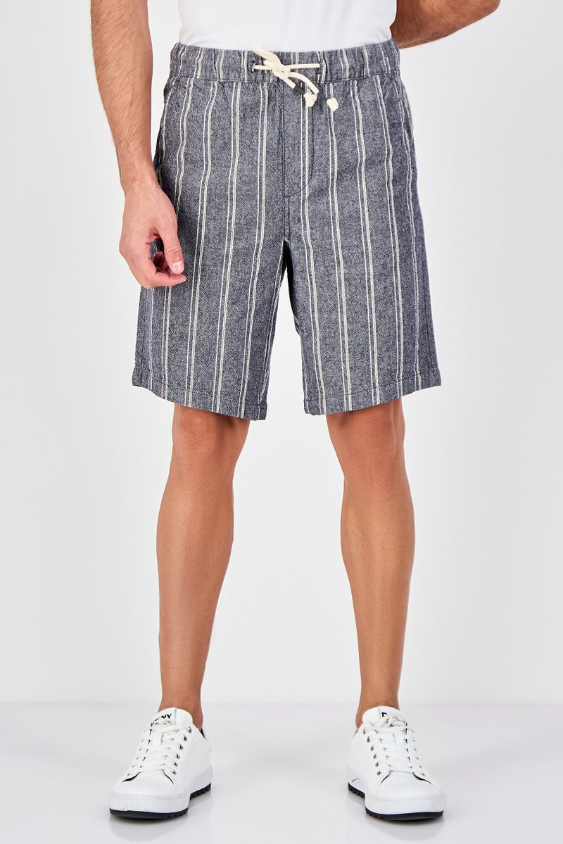 Celio Men Stripe Basic Shorts, Grey - Image 1
