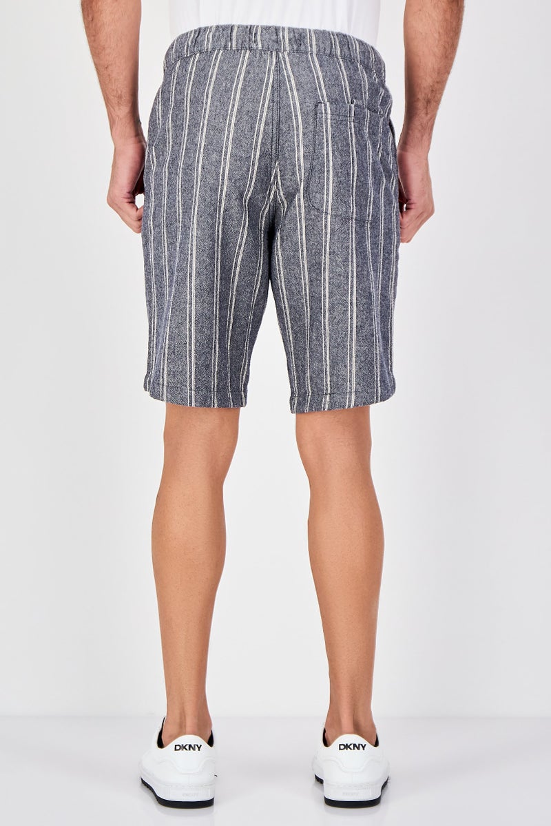 Celio Men Stripe Basic Shorts, Grey - Image 2