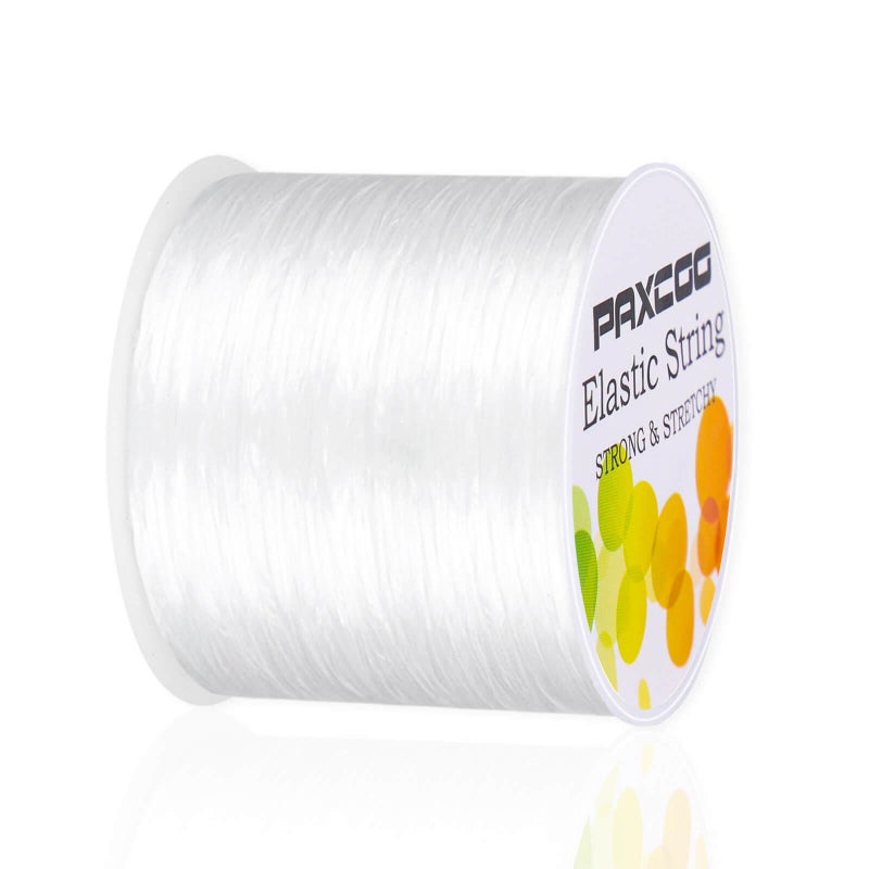 Paxcoo 1.4 mm Elastic Bracelet String Cord, White Stretch Bead Cord for Bracelet Making - Image 1