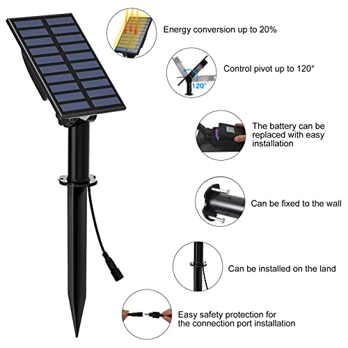 T-SUN Solar Spotlights Outdoor Waterproof, Solar Landscape Spotlights, Solar Powered Spot Lights for Trees, Flag, Garden, Pond, Pathway, Pool Area(Warm White) - Image 5