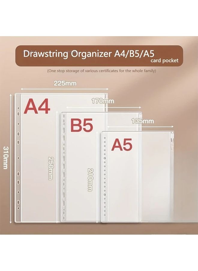 A4 File Storage Bag Set of 4 with 12 Inner Pages Morandi Powder Multi Pocket Design - Image 3