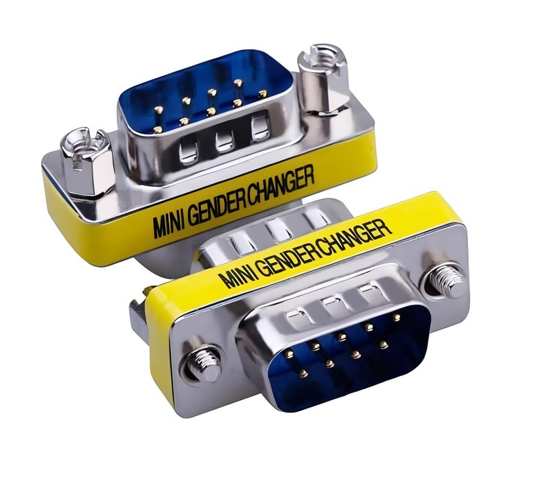KNEUTRIX 9 Pin RS-232 DB9 Serial Gender Changer Coupler Adapter - DB9 M/M (2 Pieces) DB-9 Male to Male - Image 1