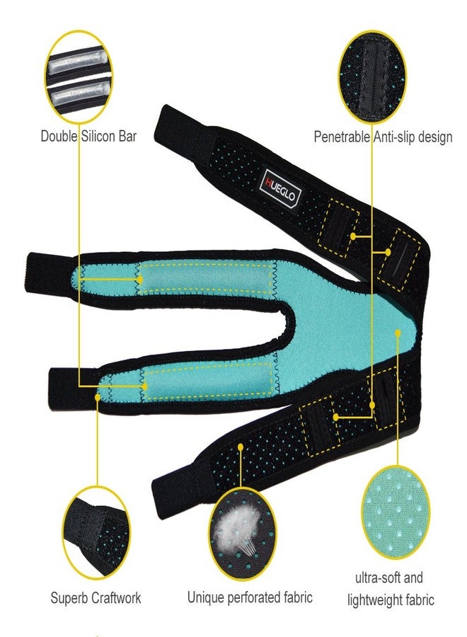 HUEGLO Dual Patella Knee Strap for Knee Pain Relief,Adjustable Neoprene Knee Brace Support for Running, Arthritis, Jumper, Tennis,Injury Recovery,Protection,Black(1 Piece),12'' - 17'' - Image 3
