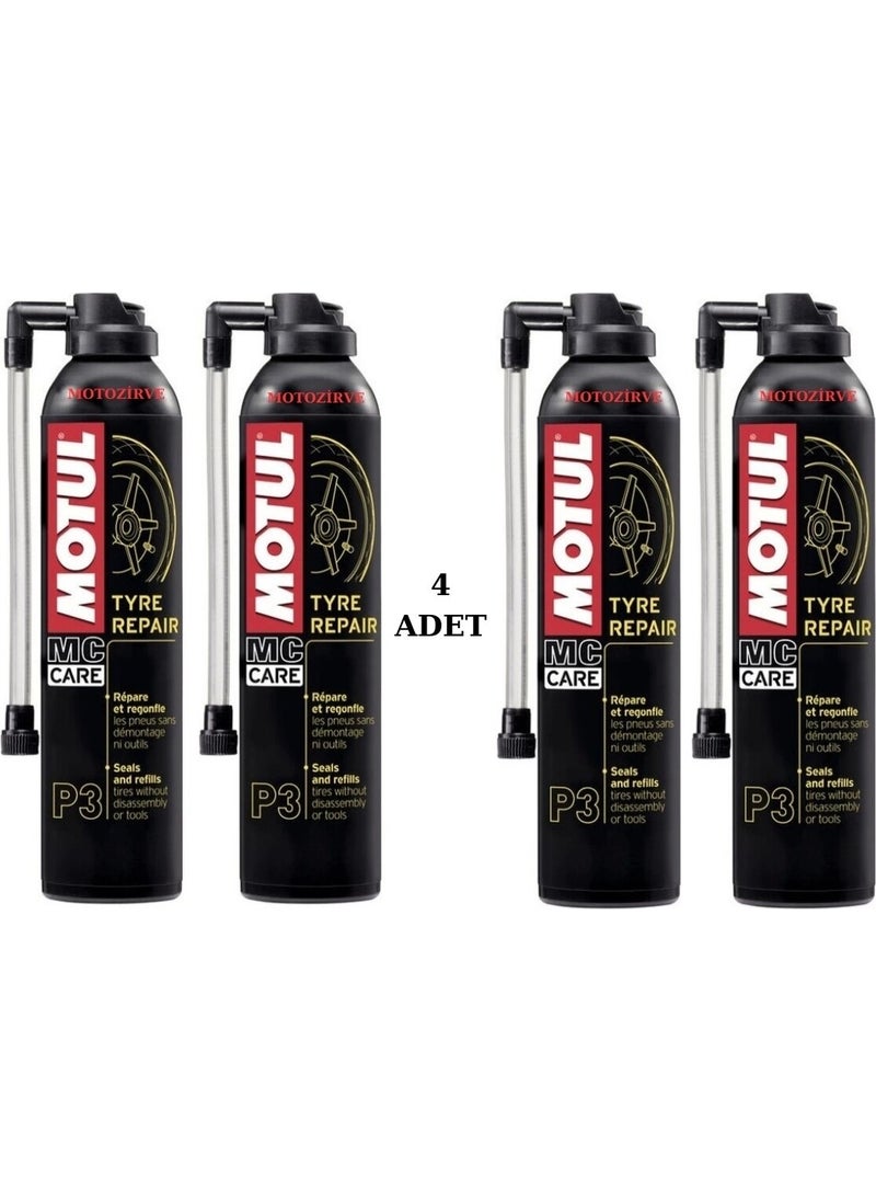 MOTUL - P3 Tyre Repair Tire Repair Spray 300 ml (4 Pieces) - Image 1