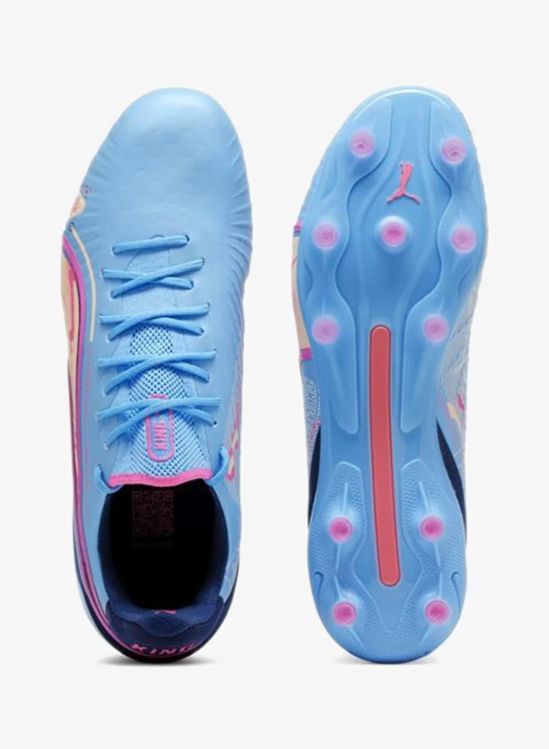 Puma Luminous Blue-Poison Pink-Blazing Blue KING ULTIMATE VOLUME UP FG/AG Football Boots Unisex for Men | Best Price UAE