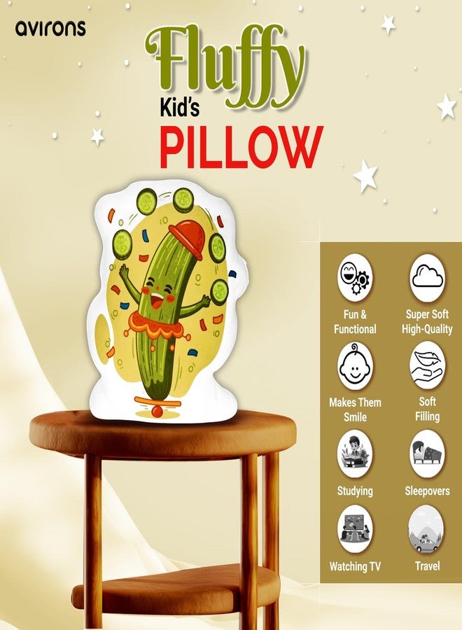 Avirons Fun and Cozy Cucumber Pillow for Kids – Soft, Plush, and Snuggly Cushion Perfect for Sleep, Play, or Relaxing, Bringing Cucmber-Themed Comfort to Their Room - Image 2
