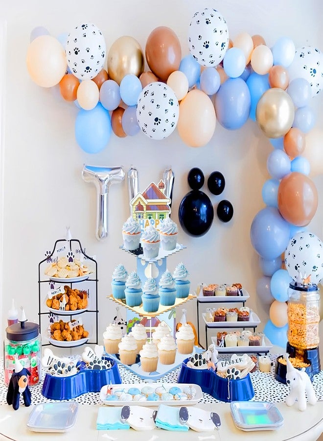 Lukinuo Blue Dog Birthday Party Cake Stand 3 Tier Blue Dog Theme Cupcake Stand Dessert Tower Holder for Baby Shower Birthday Cake Table Dessert Tower Decorations - Image 4