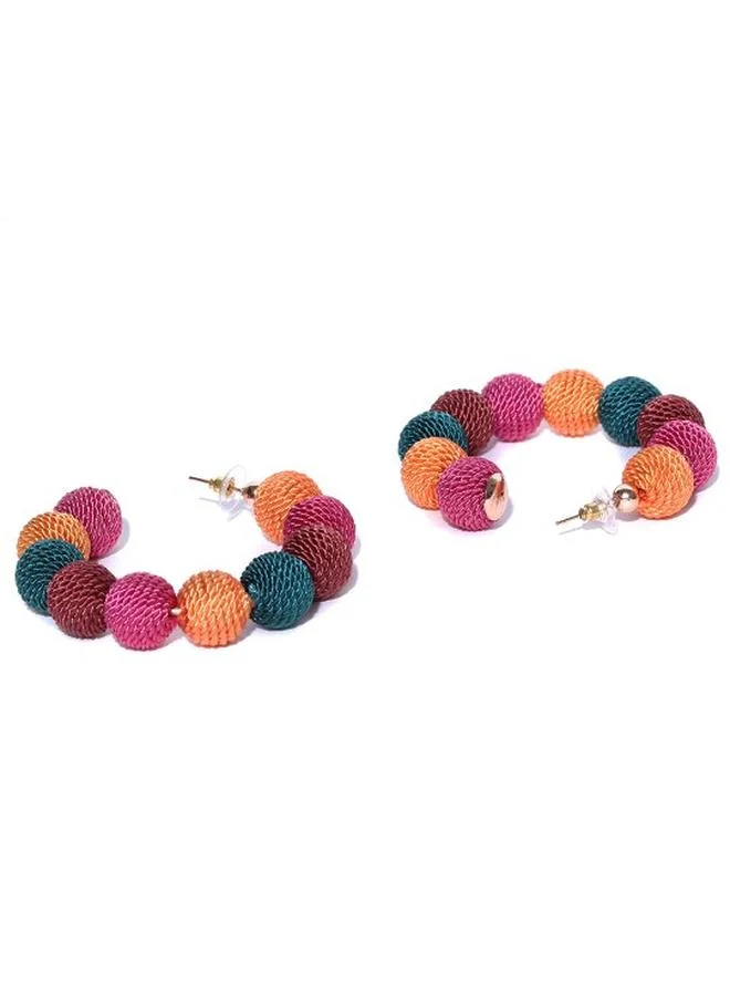 Priyaasi Elegant Women Multicolour Brass Earrings with pattern and secured with Post and Back closure and styled in ideal for Western moments — a must-have for your statement wardrobe.