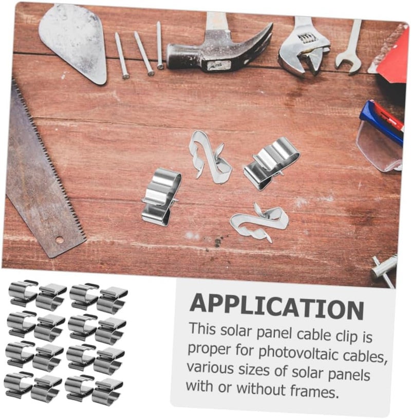 BESPORTBLE 50pcs Photovoltaic Clamps Solar Panel Wire Clamps Easy Install Per Pack - Image 4