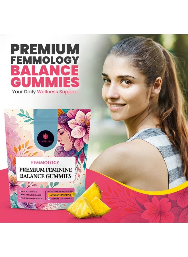Premium Feminine Balance Gummies - Chewable Supplement for Women - Supports Vaginal Wellness, Immune & Digestive Function - Rich in Vitamin C & Probiotics - Resealable Pouch Travel Friendly - 60count - Image 3